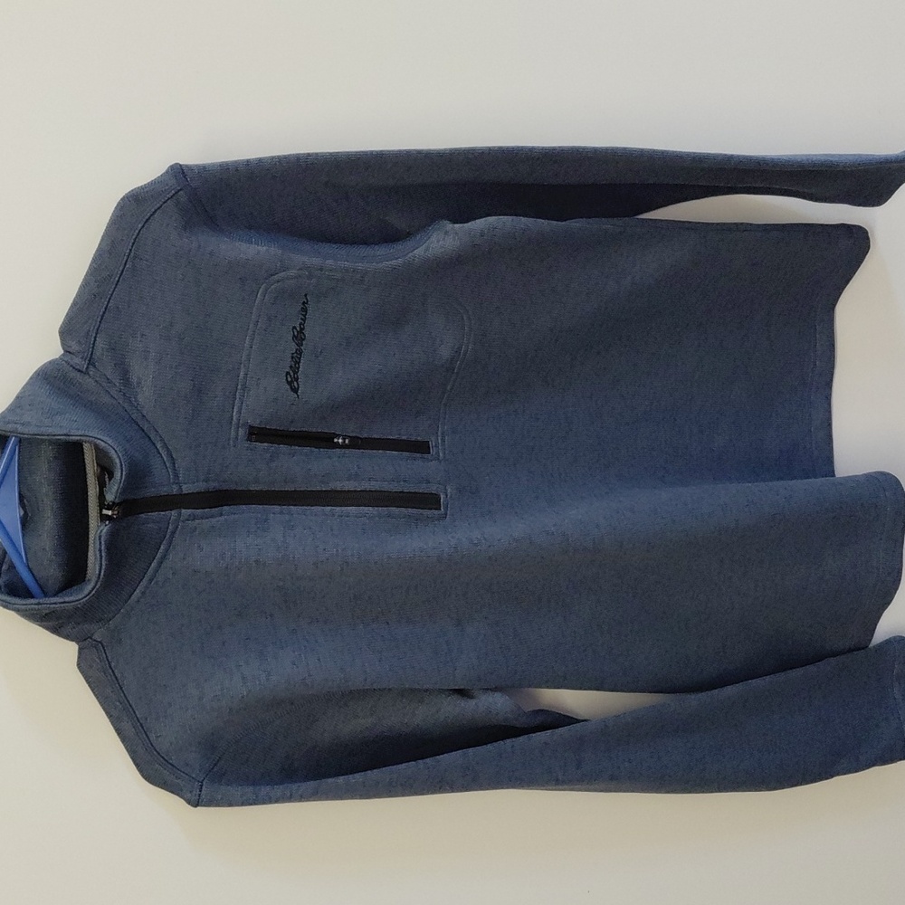 EDDIE  BAUER Men's Blue  Radiator Fleece Quarter Zip Pullover - S